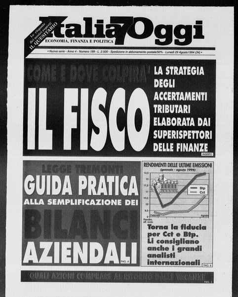 Italia oggi : quotidiano di economia finanza e politica